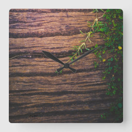 Mooi oud hout vierkante klok