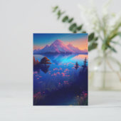 Mooi Overvlogen meer met majestueuze bergen Briefkaart (Staand voorkant)