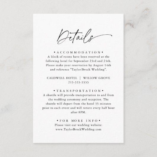 Mooi paar lettertype duo informatiekaartje (Voorkant)