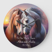 Mooi Paar Paarden Forever Jubileum Grote Klok (Voorkant)