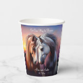 Mooi Paar Paarden Forever Jubileum Papieren Bekers (Achterkant)