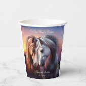Mooi Paar Paarden Forever Jubileum Papieren Bekers (Voorkant)