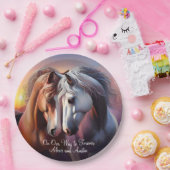 Mooi Paar Paarden Forever Jubileum Papieren Bordje (Feest)