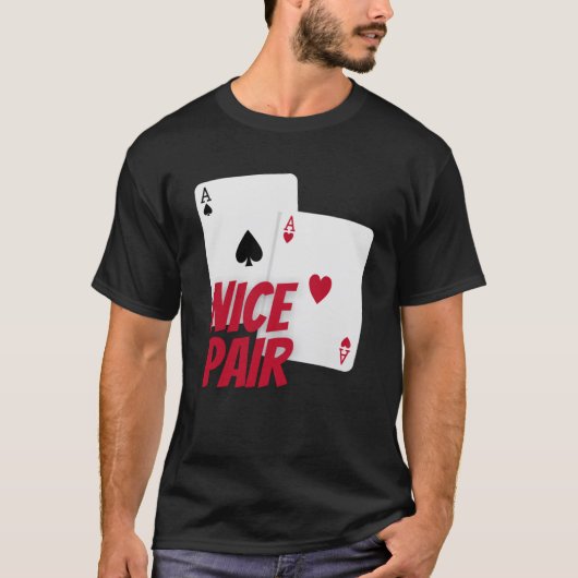 Mooi paar Poker Aces T-shirt (Voorkant)