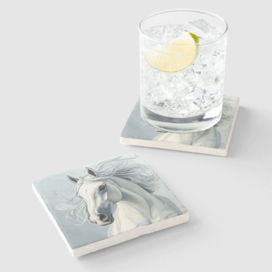 MOOI PAARD #1 Sierkussen Stenen Onderzetter (Zijkant)