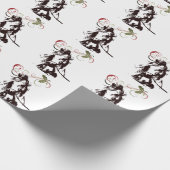 Mooi paard en Holly Winter Holiday Kerstmis Cadeaupapier (Hoek)