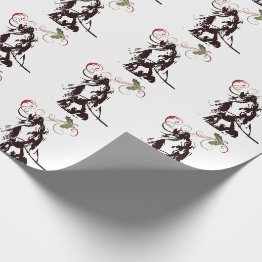 Mooi paard en Holly Winter Holiday Kerstmis Cadeaupapier (Hoek)