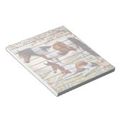 Mooi paard en veulen in een bloeiende boomgaard notitieblok (Schuin)