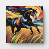 Mooi Paard Galloping in een Tarweveld Fotoplaat (Voorkant)