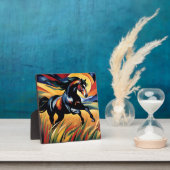 Mooi Paard Galloping in een Tarweveld Fotoplaat (Insitu)