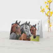 Mooi paard gepersonaliseerde verjaardag kaart (Gele Bloem)