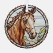 Mooi paard gevlekt glas ornament (Achterkant)