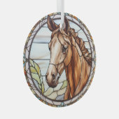 Mooi paard gevlekt glas ornament (Voorkant Rechts)