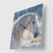 Mooi paard in de winter vierkante klok (Hoek)