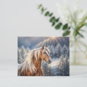 Mooi paard in het Snow Christmas Briefkaart (Staand voorkant)