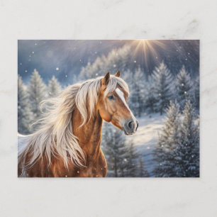 Mooi paard in het Snow Christmas Briefkaart