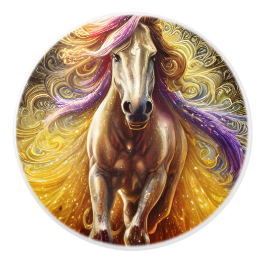 Mooi paard keramische knop (Voorkant)