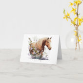 Mooi Paard met Bloemen BLANK Kaart (Gele Bloem)