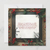 Mooi  Paard met Lijst Kerst Feestdagenkaart (Achterkant)