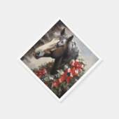 Mooi Paard met Winter Krans Kerstmis Servet (Hoek)
