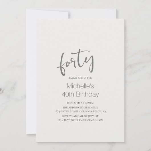 Mooi paard Modern Script 40th Birthday Kaart (Voorkant)
