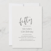 Mooi paard Modern Script 50th Birthday Kaart (Voorkant)