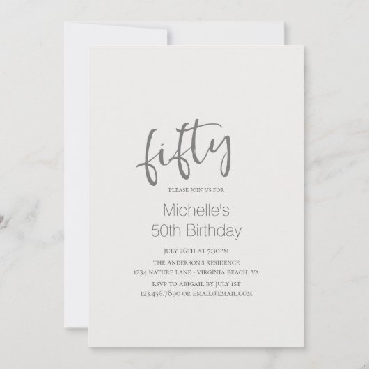 Mooi paard Modern Script 50th Birthday Kaart (Voorkant)