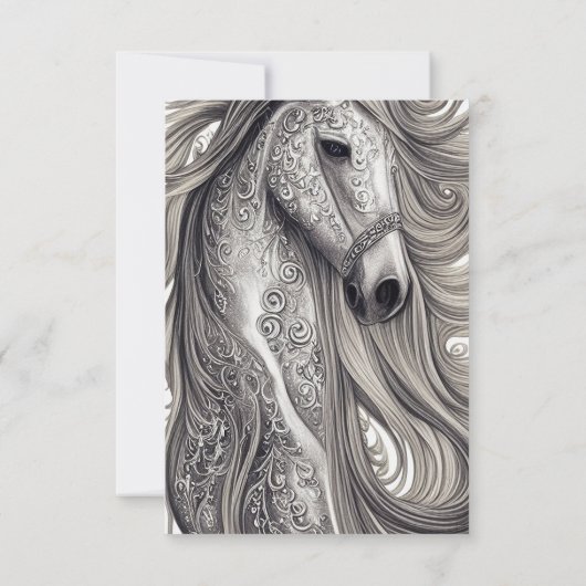 Mooi paard Modern script foto 'Birthday Flat' Bedankkaart (Achterkant)