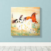 Mooi Paard Motief Oosters Verpakt Canvas Prin (Insitu (Houten vloer))