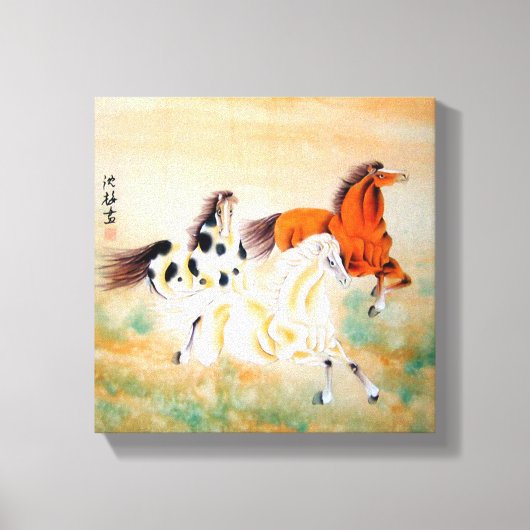 Mooi Paard Motief Oosters Verpakt Canvas Prin (Voorkant)