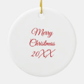 Mooi Paard op een Kerst Boerderij Gepersonaliseerd Keramisch Ornament (Achterkant)