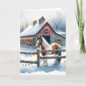 Mooi paard op een kerst Boerderij Kaart (Voorkant)