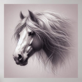 Mooi paard potlood tekening huis kantoor decor poster