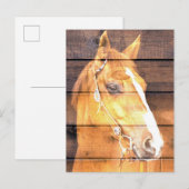 Mooi paard Rustic Barn Board Aankondigingskaart (Voorkant / Achterkant)
