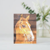 Mooi paard Rustic Barn Board Aankondigingskaart (Staand voorkant)