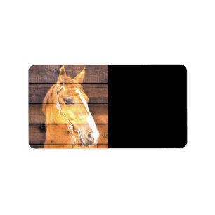 Mooi paard Rustic Barn Board Etiket