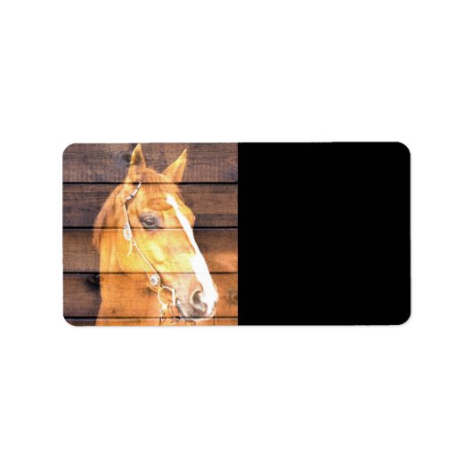 Mooi paard Rustic Barn Board Etiket (Voorkant)