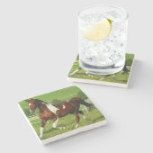 Mooi paard stenen onderzetter (Zijkant)