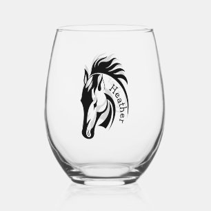 Mooi paard thermisch wijnglas zonder voet