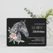 Mooi Paardenhoofd in Waterverf Verjaardag Invita Kaart (Staand voorkant)