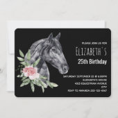 Mooi Paardenhoofd in Waterverf Verjaardag Invita Kaart (Voorkant)