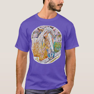 Mooi paardenhoofd kleurrijk kunstwerk t-shirt