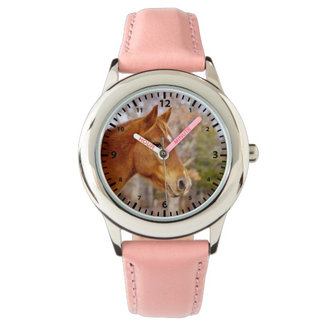 Mooi Paardenhorloge voor Kinderen Horloge (Voorkant)