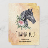 Mooi Paardenkopportret in Waterverf Bedankkaart (Voorkant / Achterkant)
