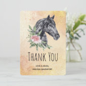 Mooi Paardenkopportret in Waterverf Bedankkaart (Staand voorkant)