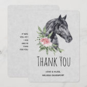 Mooi Paardenkopportret in Waterverf Bedankkaart (Voorkant / Achterkant)
