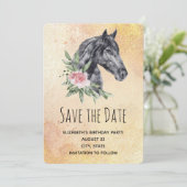 Mooi Paardenkopportret in Waterverf Save The Date (Staand voorkant)
