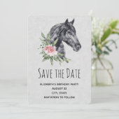 Mooi Paardenkopportret in Waterverf Save The Date (Staand voorkant)