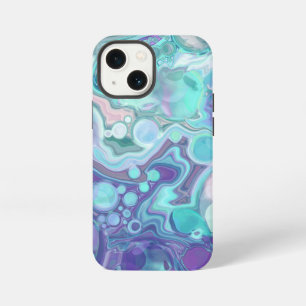 Mooi Paars en Blauw Abstract Nep Marmer iPhone 13 Mini Hoesje