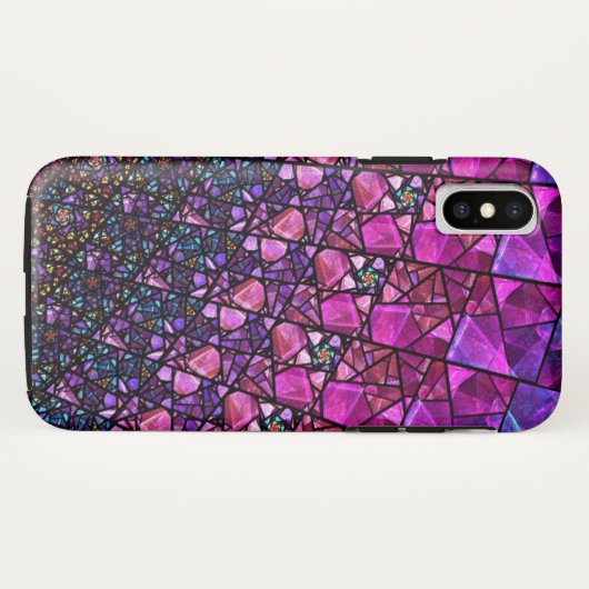 Mooi Paars Glas in lood PatroonHoesje Case-Mate iPhone Case (Achterkant (horizontaal))